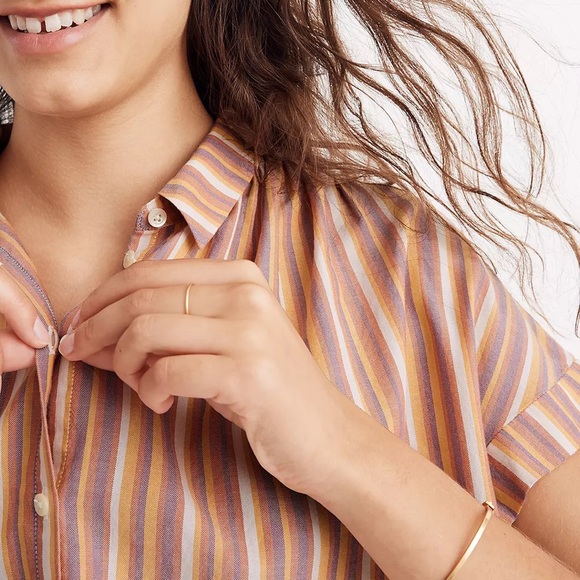 Madewell Central Shirt in Rainbow Stripe in XS - Picture 3 of 10